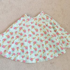 Quirk on a cue A line skirt in floral ice cream